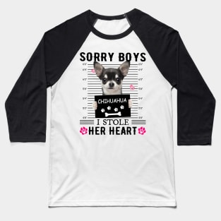 Black Chihuahua Sorry Boys I Stole Her Heart Baseball T-Shirt